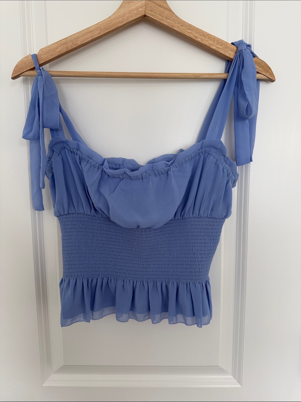 Wilfred Periwinkle Tie-Shoulder Smocked Ruffle Camisole